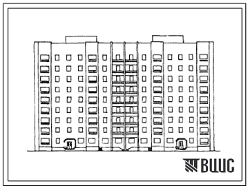 Типовой проект 118-153-24с.13.87 9-этажный 2-х секционный 66 квартирный жилой дом со стенами из монолитного железобетона с жилищно-эксплуатационным блоком (ЖЭБ) на первом этаже (для Грузинской ССР)