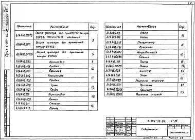 Выпуск 1-25 Секция фильтра для приточной камеры 2ПК63. Рабочие чертежи