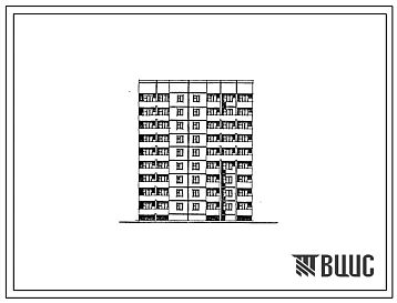 Типовой проект 121-0199.13.88 Блок-секция 9-этажная 45-квартирная рядовая 1.1.1.2.2 с квартирами для малосемейных (для строительства в Ленинградской области)