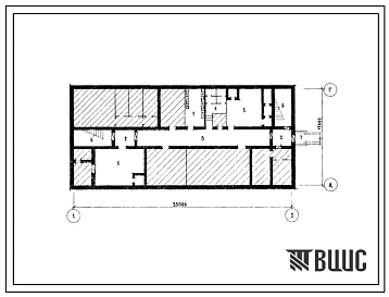 Типовой проект А-3-25(501-5-57.85) Помещения подвального этажа в доме связи тип 3, (убежище на 25 человек, размеры убежища 33м на 15м, режимы вентиляции 1,2).
