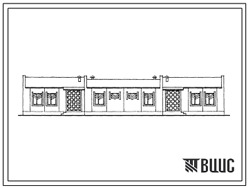 Типовой проект 181-55-25с.13.86 Одноэтажный двухквартирный жилой дом с 3-комнатными квартирами типа Б (для Таджикской ССР)