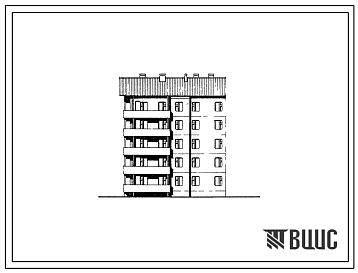 Типовой проект 135-0291с.13.86 5-этажная торцевая левая блок-секция на 15 квартир 1Б-2Б-3Б (для Тувинской АССР)