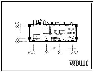 Типовой проект Б-2-110(272-31-73с) Хозяйственные помещения в подвале здания общественного центра для сельского населенного пункта тип 3 и на 1000 жителей, (убежище на 110 человек, размеры убежища 21м на 8,7м, режимы вентиляции 1,2,3).