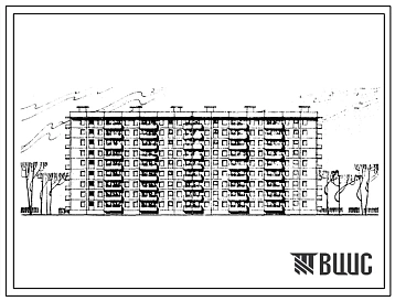 Типовой проект 111-157-2с/1 Девятиэтажный шестисекционный 108 квартирный жилой дом крупнопанельный (двухкомнатных 2Б — 40, трехкомнатных 3Б — 32, четырехкомнатных 4Б — 20, пятикомнатных 5Б — 16). Для строительства в IVБ климатическом подрайоне Азербайджан