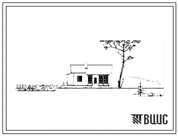 Типовой проект 1-50К-16 Одноэтажный одноквартирный жилой дом с квартирой в 2 комнаты с полным благоустройством, стены каркасно-фибролитовые.