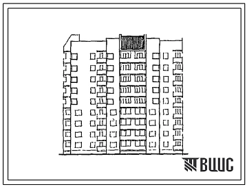 Типовой проект 236-05.13.89 Блок-секция 9-этажная 45-квартирная Т-1.1.2.2.3 торцовая (левая) для строительства во Львовской области