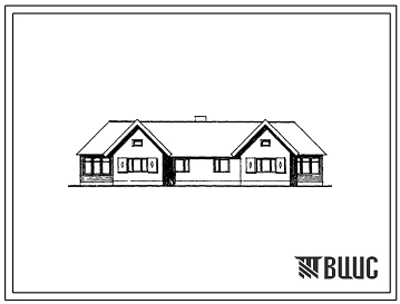 Типовой проект 183-221-1/1 Одноэтажный двухквартирный жилой дом с трехкомнатными квартирами. Для индивидуальных застройщиков.