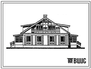 Типовой проект 148-234-11.13.87 Дом на 2 трехкомнатные квартиры, сблокированный с хозпостройкой. Перекрытия – деревянные плиты с полкой составного сечения. Общая площадь 171 м2