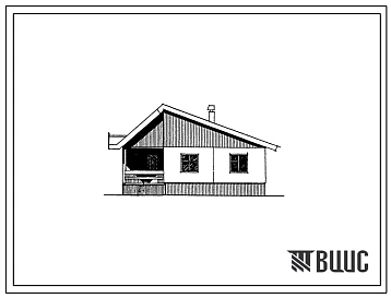 Типовой проект 181-90-125.13.87 Дом с двухкомнатной квартирой. Для Чувашской Республики. Общая площадь 59 м2 (СТЕНЫ ИЗ  КЕРАМЗИТОБЕТОННЫХ ПАНЕЛЕЙ, Перекрытия железобетонные. Полное инженерное благоустройство.  Ориентация широтная, Одноэтажные, Секционные