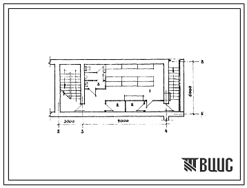 Типовой проект Б-1-50(416-5-23) Хозяйственно-бытовые помещения в подвале казармы военизированной охраны тип 2 (убежище на 50 человек, размеры убежища 12м на 6м, режимы вентиляции 1,2).
