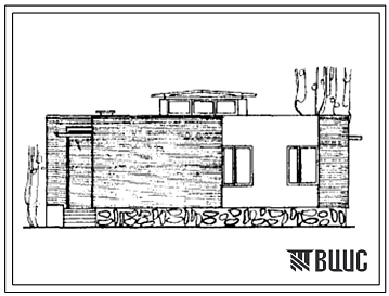 Типовой проект 184-40-55 Одноэтажный дом с пятикомнатной квартирой типа 5Б (левый). Для строительства в 4А и 4Г климатических подрайонах ККАССР