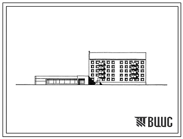 Типовой проект 114-067с.87 Блок-секция 5-этажная 28-квартирная торцовая со встроенно-пристроенным магазином "Товары для дома" торговой площадью 400 м2 в конструкциях серии 1.020.1-2с