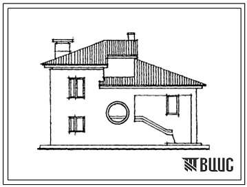 Типовой проект 143-17-90с.13.87 Одноквартирный трехкомнатный жилой дом в двух уровнях для государственного строительства (стены из крупных легкобетонных блоков) для Грузинской ССР