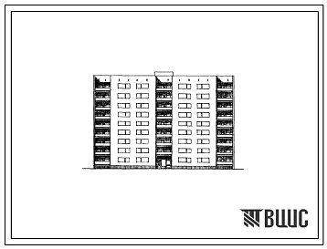 Типовой проект 86-025/1 Девятиэтажная 72 квартирная блок-секция 2Б.2Б.2Б.2Б.2Б.2Б.3Б.3Б.