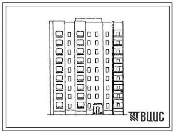 Типовой проект 153-016с.86 Девятиэтажная блок-секция торцевая левая на 36 квартир. Для строительства в городах и поселках городского типа. Со стенами из монолитного железобетона