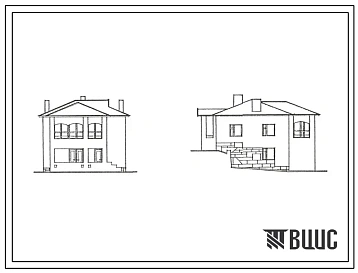 Типовой проект 185-12-217с.13.89 Дом с трехкомнатной квартирой, с цокольным этажом на обратном уклоне. Общая площадь квартиры 141 м2 (СТЕНЫ ИЗ ЛЕГКОБЕТОННЫХ КАМНЕЙ, Для Московской области)