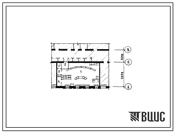 Типовой проект П-4-16(501-5-69.86) Помещения 1 этажа здания поста электрической централизации до 100 стрелок, стены из кирпича, С3-57-83, (убежище на 16 человек, режимы вентиляции 1,2).