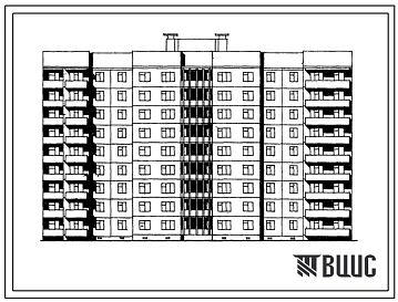 Типовой проект 170-02 Блок-секция торцевая правая девятиэтажная 72-квартирная 3Б-1Б-2Б-2Б-2Б-2Б-2Б-3А панельно-блочной конструкции. Для Кременчугского ДСК-3.