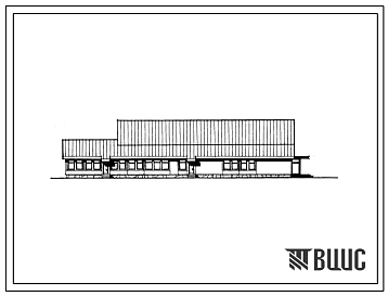 Типовой проект 271-31-61 Общественный центр поселка. Тип III. Блок «А». В деревянных клеено-панельных конструкциях с наружной облицовкой из крупноразмерных асбестоцементных листов. Для строительства в IВ климатическом подрайоне, II и III климатических рай