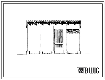 Типовой проект 196-000-507.86 Хозяйственное строение (помещение сарая площадью по 11 м2) (СТЕНЫ ДЕРЕВЯННЫЕ КАРКАСНЫЕ, Хозяйственные строения)