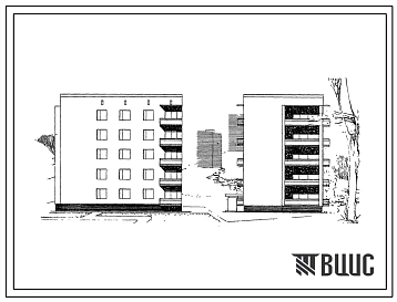 Типовой проект 87-012 Пятиэтажная блок-секция торцевая левая на 15 квартир. Для строительства во 2 и 3 строительно-климатических зонах.