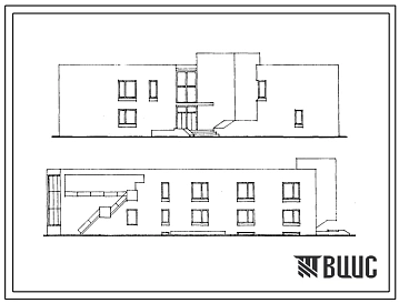 Типовой проект 244-01-71.90 Лечебно-оздоровительный корпус для реконструкции действующих санаториев-профилакториев на 100-200 мест. Здание двухэтажное. Стены из кирпича.
