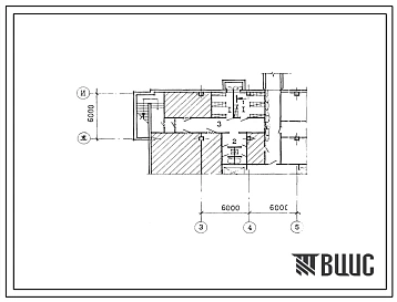 Типовой проект П-3-35(252-01-146с.87) Хозяйственно-бытовые помещения в подвале патологоанатомического корпуса с отделением судебно-медицинской экспертизы, (убежище на 35 человек, размеры убежища 12м на 6м, режимы вентиляции 1,2).