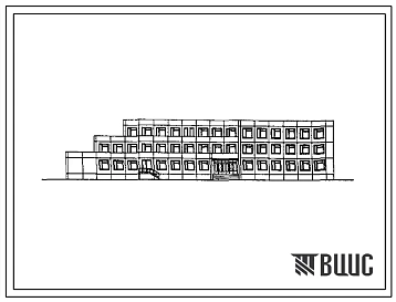 Типовой проект 221-1-450.85 Средняя школа на 18 классов (689-704  учащихся).  Здание трехэтажное. Конструкции по серии 1.090.1-1.  Стены из  легкобетонных панелей.