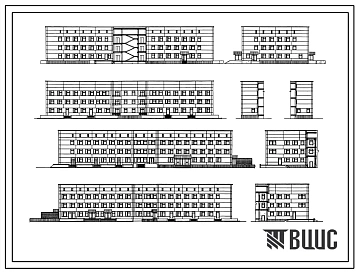 Типовой проект 252-7-4с.84 Унифицированный палатный корпус для детей на 120 коек. Сейсмичность 7, 8 баллов. Здание четырёхэтажное. Каркас сборный железобетонный серии ИИС-04. Стены из легкобетонных панелей.