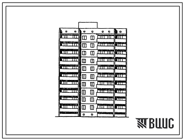 Типовой проект 96-077.13.86 Блок-секция угловая 10-этажная 40-квартирная 1Б-2Б-2Б-3Б зеркальная. Для строительства в г. Киеве.