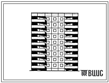 Типовой проект 121-0149.13.87 9-этажная рядовая блок-секция на 36 квартир 1.2.3.3. для строительства в Оренбургской области