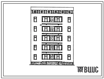 Типовой проект 63-056с.13.86 Блок-секция 5-этажная 10-квартирная пядовая с торцовыми окончаниями 3А-2Б (для Азербайджанской ССР)
