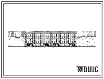 Типовой проект 113-123-7 5-этажный 4-секционный жилой дом на 60 квартир со стенами из крупных керамзитобетонных блоков для строительства в несейсмичных районах Магаданской области и других районах Северной строительно-климатической зоны.