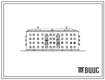 Типовой проект 1-307с-9 Четырехэтажный двухсекционный дом на 32 квартиры, с ваннами, с подвалом и без подвала
