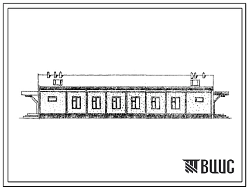 Типовой проект 181-76-87сп.84 1-этажный 2-квартирный жилой дом с квартирами типа 5Б. Для строительства в 4А и 4Г климатических подрайонах сейсмичностью 8 баллов на грунтах 2 типа просадочности.