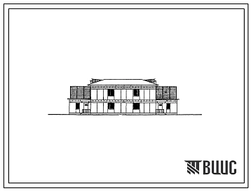 Типовой проект 143-52-42с Двухэтажный двухквартирный блокированный жилой дом с 4-комнатными квартирами (кухни выносные, стены из силикатобетонных блоков серии ИИ-10с-1с).