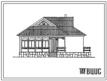 Типовой проект 183-000-490с.13.86 Дом усадебного типа с двухкомнатной квартирой типа 2Б. Общая площадь 62 м2 (СТЕНЫ ИЗ САМАННЫХ БЛОКОВ, Для Республики Дагестан, Сейсмичность 7 баллов, Одноэтажные)