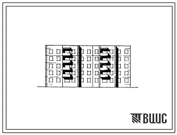 Типовой проект 141-06 Пятиэтажная блок-секция торцевая левая на 30 квартир (однокомнатных 1Б-10; двухкомнатных 2Б-5; трехкомнатных 3А-10; четырехкомнатных 4Б-5)