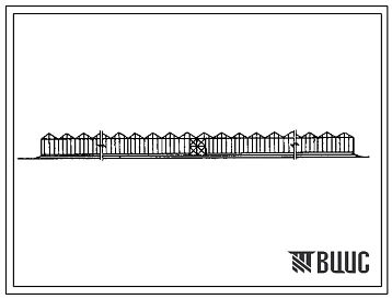 Типовой проект 810-1-12.86 Блок зимних почвенных теплиц площадью 6 га с подстропильной фермой и алюминиевыми профилями в ограждении. В составе теплицы - вспомогательные помещения площадью 1405 м2. Размеры теплицы - 3 (75x288,3) м. Расчетная температура: -