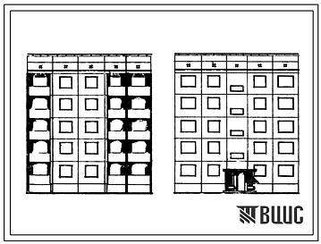 Типовой проект 94-016/1 Пятиэтажная крупнопанельная рядовая и торцовая блок-секция на 10 квартир, левая (РТ-3Б-4Б)