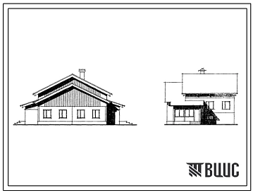 Типовой проект 111-84-42/1.2 Двуэтажный двухквартирный с трехкомнатными квартирами жилой дом для сельского строительств (с цокольным этажом).