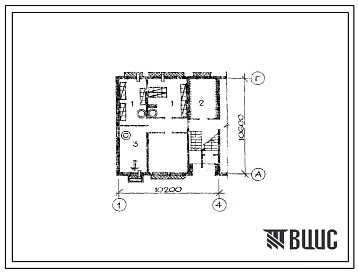 Типовой проект Б-2-35(141-35-8.72.1) Хозяйственно-бытовые помещения, в подвале крупнопанельного секционного 4-квартирного жилого дома с 3-4 комнатными квартирами, (убежище на 35 человек, размеры убежища 10,6м на 10,2м, режимы вентиляции 1).