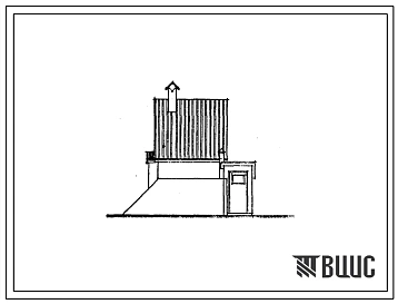 Типовой проект 198-235-12.86 Хозяйственный сарай для хранения инвентаря и твердого топлива с полузаглубленным погребом, пристроенным к продольной стене. Для индивидуального строительства в сельской местности
