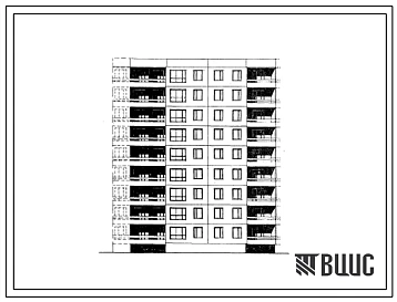 Типовой проект 99-037/1 Девятиэтажная блок-секция поворотная на 54 квартиры (двухкомнатных 2Б-20, трехкомнатных 3Б-34). Для строительства в 1В климатическом подрайоне, 2 и 3 климатических районах