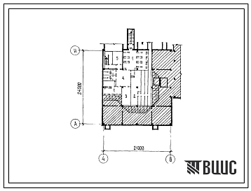 Типовой проект Б-1-100(252-4-26С) Хозяйственно-бытовые помещения,приспосабливаемые под ПРУ в подвале детской городской поликлиники на 300 посещений в смену, (убежище на 100 человек, размеры убежища 24м на 21м, режимы вентиляции 1,2,3).