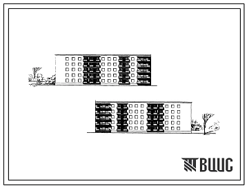 Типовой проект 115-63-14с Пятиэтажный шестисекционный жилой дом на 70 квартир (однокомнатных 1Б-10; двухкомнатных 2Б-20; трехкомнатных 3А-20; четырехкомнатных 4Б-10; пятикомнатных 5Б-10) со стенами из камня. Для строительства в 4Б климатическом подрайоне