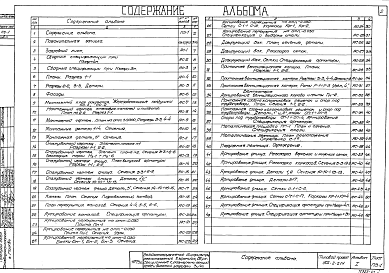 Состав альбома. Типовой проект 902-2-214Альбом 1 Архитектурно-строительная часть. Рабочие чертежи.